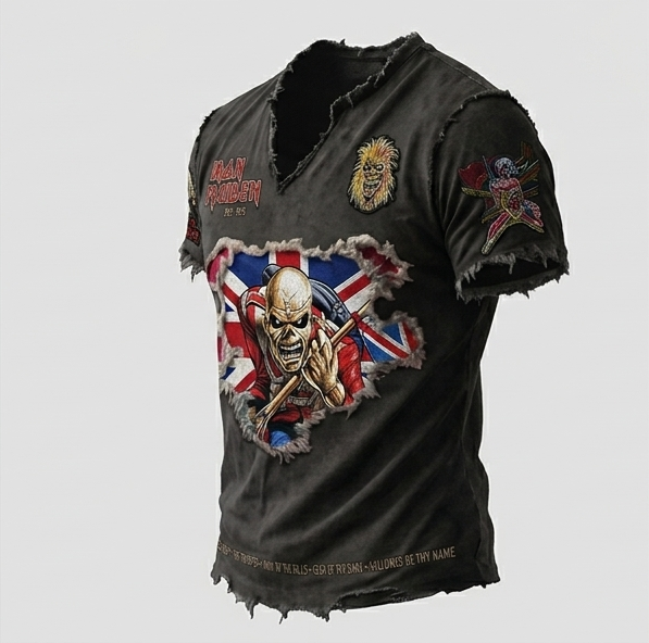 Vintage Iron Maiden V-neck T-shirt