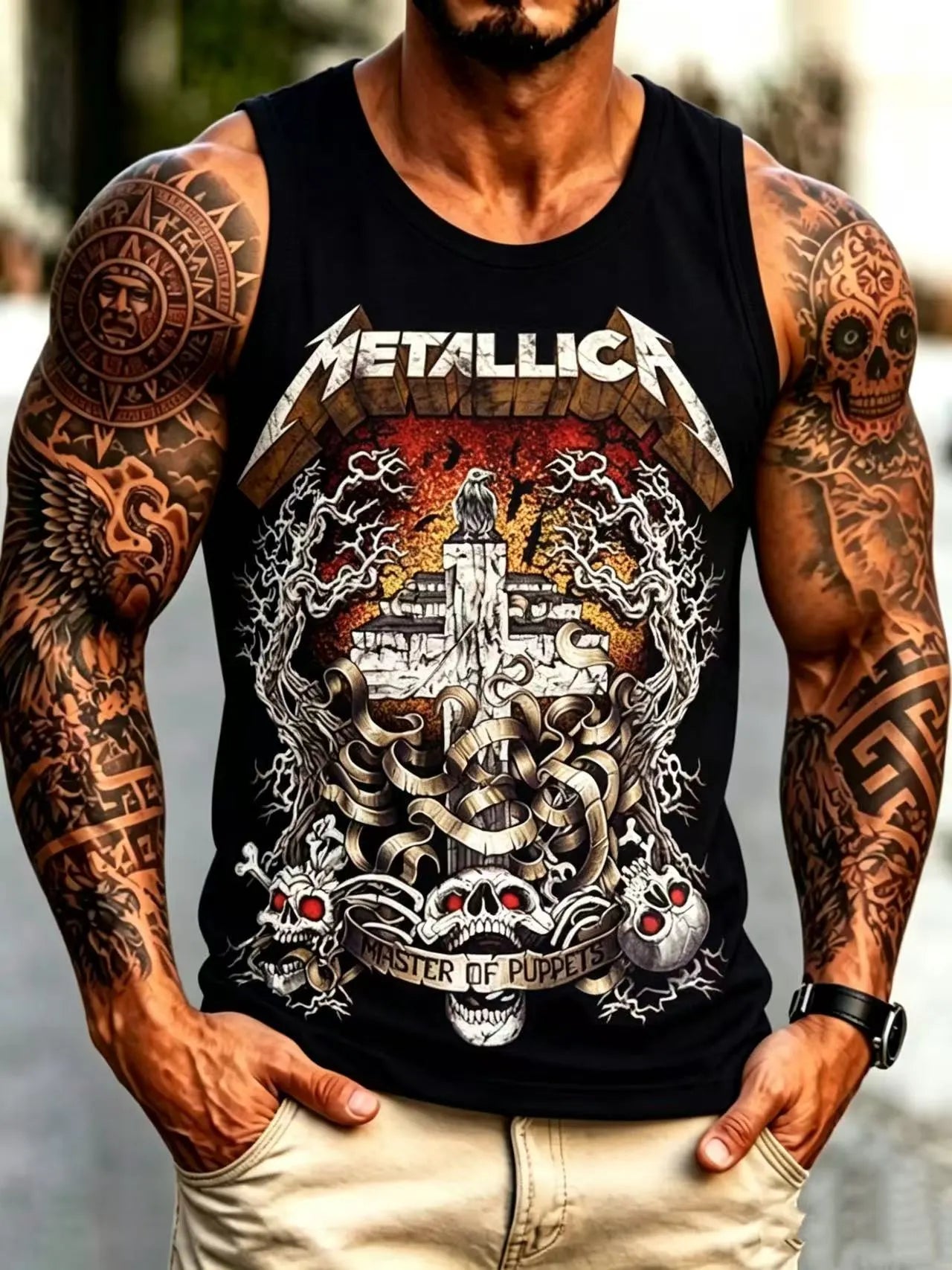 Men's Metallica Fans Print Tank Top