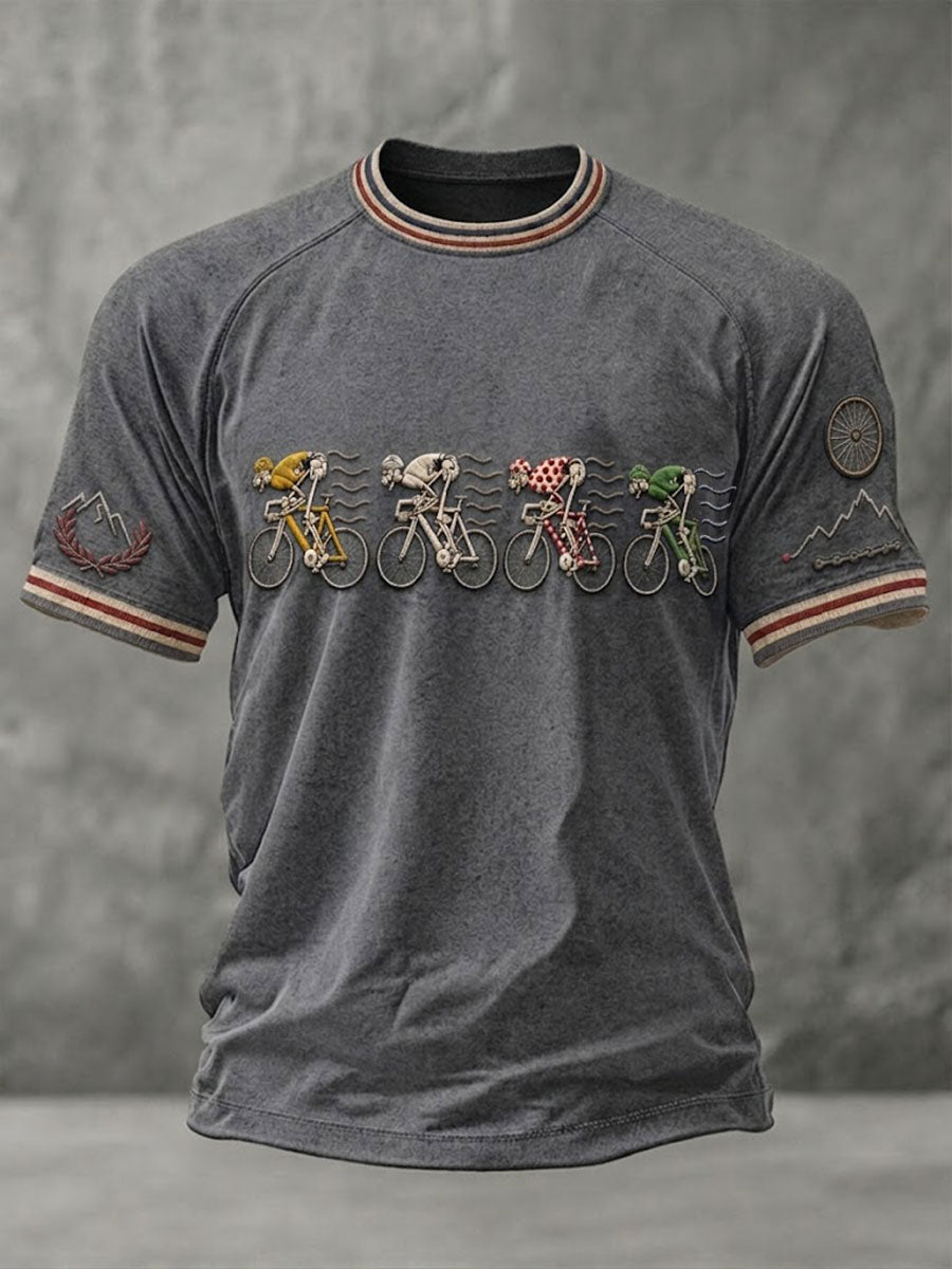 Men's Skeleton Bicycle Short Sleeve T-shirt